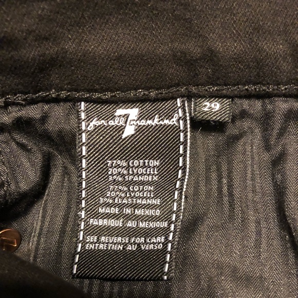 7FAM BLACK GWENEVERE MID-RISE DESTROYED SKINNY ANKLE JEANS EUC WORN ONCE 29 - Picture 4 of 7